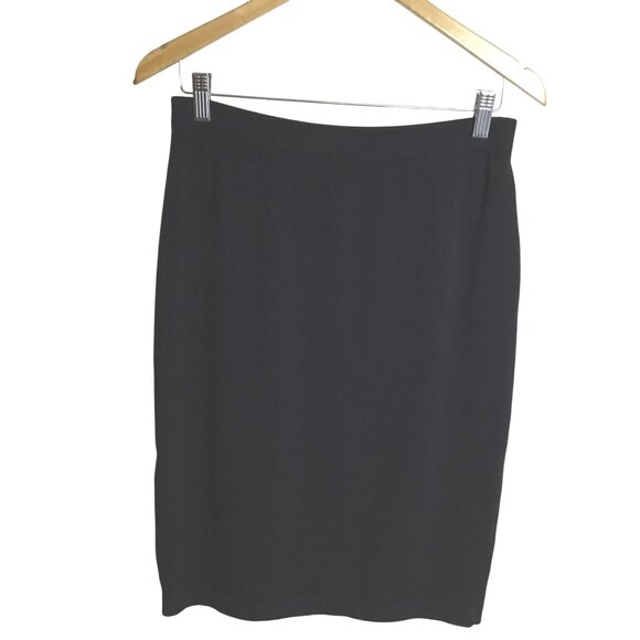 ST. JOHN Collection Santana Knit Knee Basic Straight Skirt S8 Black Classic - Picture 4 of 5